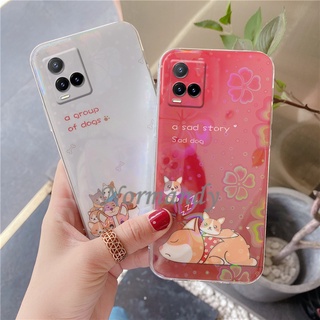 เคสโทรศัพท์ Casing VIVO Y33S Y21 Y31 Y72 Y52 Y20S [G] Y20 Y12A Y12S V21E V20 V20SE V20Pro V21 5G 4G Colorful Cherry Blossoms Cartoon Bear Pattern Tpu Soft Phone Case เคส