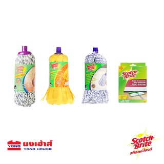 SCOTCH BRITE หัวม็อบใยสังเคราะห์ เยลโล่ม็อบ หัวคอตต้อนม็อบ หัวม็อบดัดฝุ่นไมโครไฟเบอร์ รีฟิล 3M