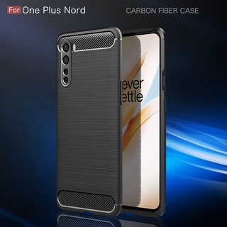 OnePlus Nord Casing Soft TPU Case 1+Nord Fashion Carbon Fiber Pattern Shockproof Silicone Back Cover