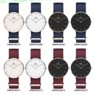 Hot NEW ! Daniel Wellington Classic Roselyn Rose &amp; blue Fabric Strap - นาฬิกาแบรนด์เนมแท้สายนาโต้ แดเนียลเวลลิงตัน U-206