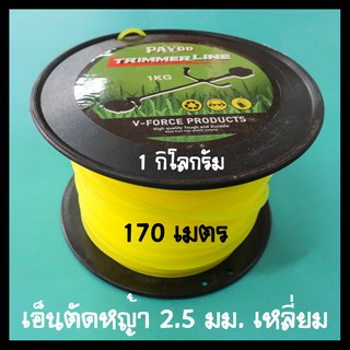 เอ็นตัดหญ้า 2.5 มิล เหลี่ยม ยาว 170 เมตร เอ็นเบอร์ 250 ขนาด 1 กิโลกรัม 1KG ออกใบกำกับภาษีได้