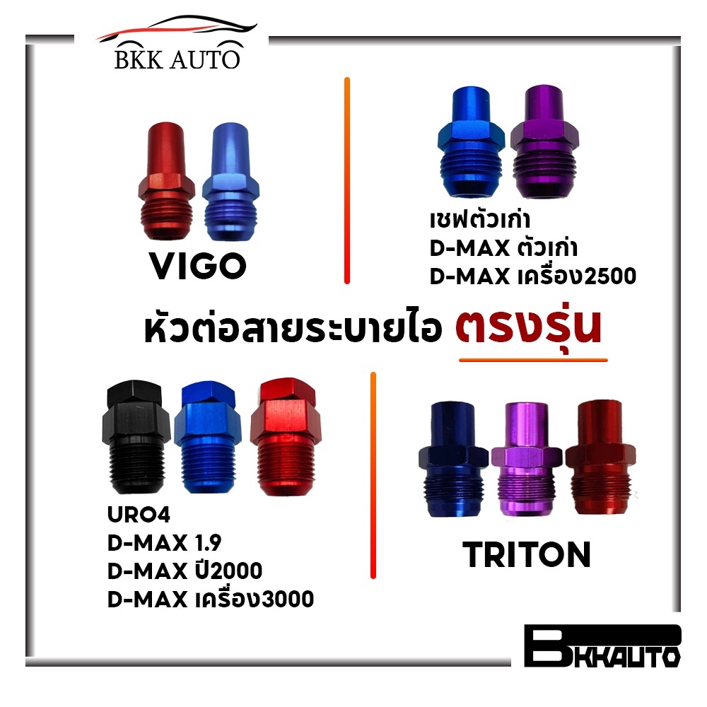หัวต่อสายระบาย หัวต่อสายไอระบาย เกลียวน็อตอลูมิเนียม ต่อสายระบายไอ ดีแมค เก่า/ ดีแมค 1.9 / Triton