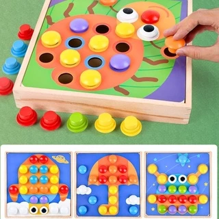 * ออกบิล (ทักแชท)Genius Art ปุ่มเรียงสีกระตุ้นพัฒนาการ งานไม้+งานพลาสติก