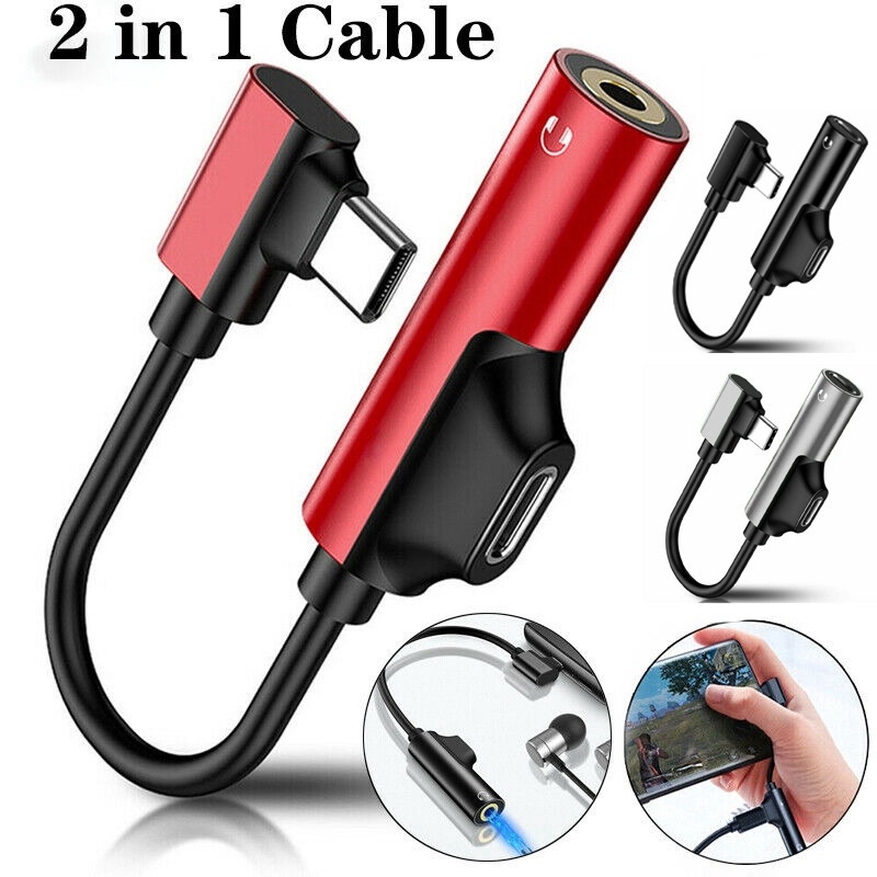 2 in 1 USB Type C to 3.5mm Headphone Jack Adapter/Charging Cable Interface Converter Cable/ For AUX Audio （not for samsung）