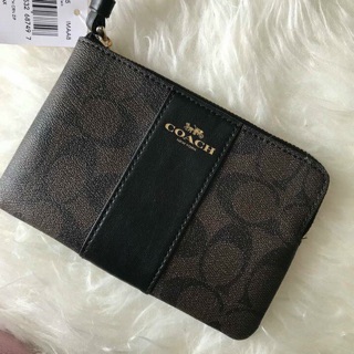 กระเป๋าสตางค์ คล้องมือ  s ซิบเดียว COACH F58035 CORNER ZIP WRISTLET