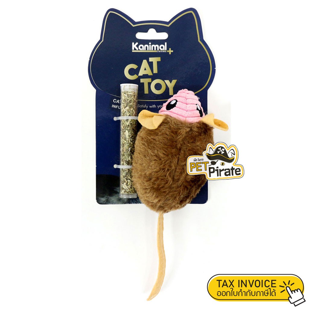 Kanimal Cat Catnip Toy ของเล่นหนูตัวกลม มีแคทนิป [10.5x6 ซม.] ของเล่นสำหรับแมว