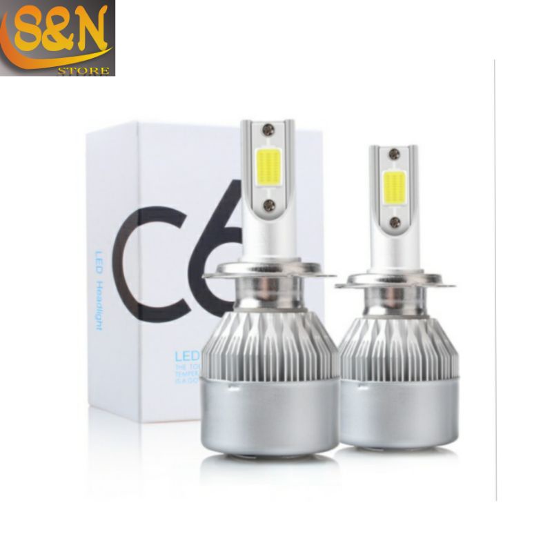 C6 โคมไฟ LED H7 H8 H9 H11 H16 HB3 HB4 9005 9006 ราคาต่อ PAIR