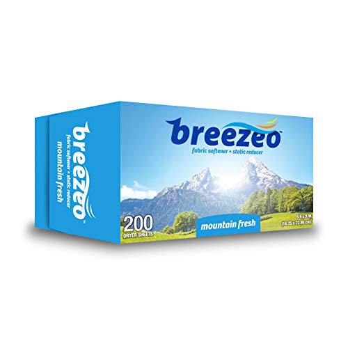 Breezeo : BRZMTF-200* แผ่นอบผ้า แผ่นปรับผ้านุ่ม Breezeo Fabric Softener Dryer Sheets 200 Count