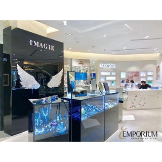 IMAGIE ต่างหูคริสตัล เม็ดกลม 3-4-6-7mm โทนชมพู-แดง