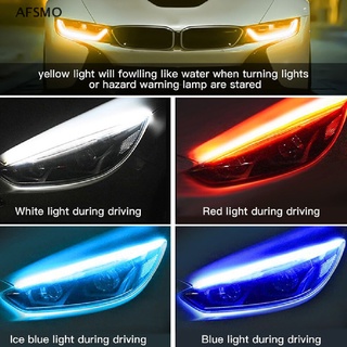 [AFSMO] แถบไฟหน้า LED DRL กันน้ํา ยืดหยุ่น สําหรับรถยนต์ 2 ชิ้น