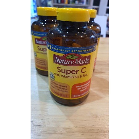 Nature Mada Super C with Vitamin D3 &Zine 200เม็ด