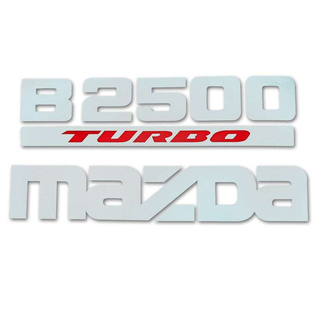 สติ๊กเกอร์ Sticker B2500 Turbo MAZDA สีเทาอ่อน + แดง 1 ชิ้น Size 27 x 10 CM