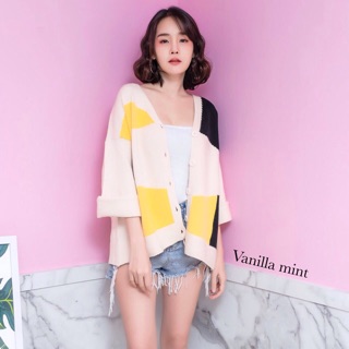 Vanilla mint เสื้อคลุมผ้าไหมพรม