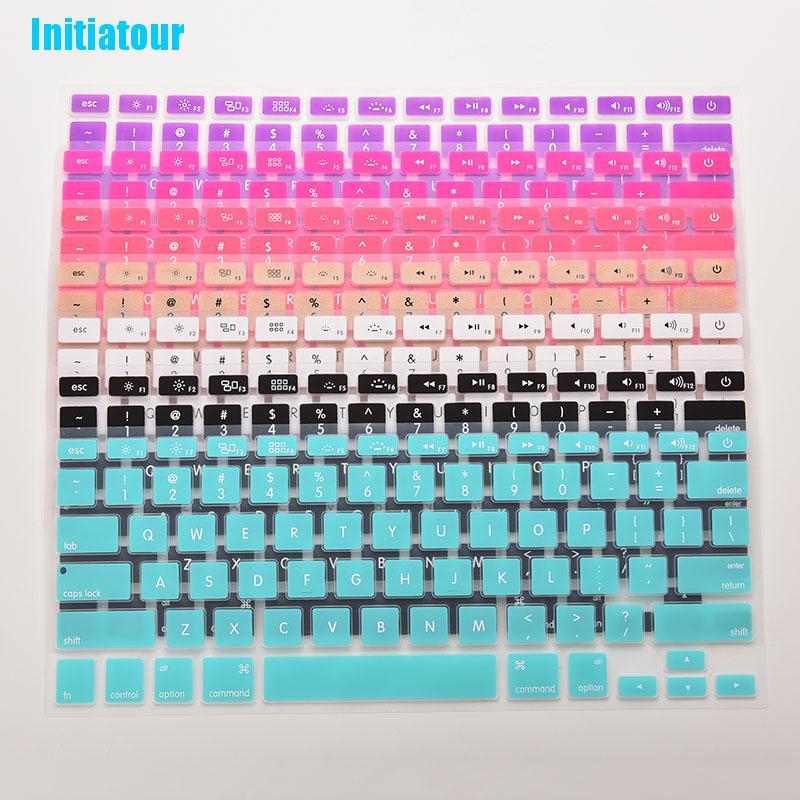(Initiatour เคสซิลิโคนคีย์บอร์ด สําหรับ Macbook Air Pro 13 นิ้ว 15 นิ้ว 17