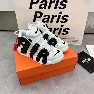 รองเท้าผู้ชายแฟชั่น Pippen big AIR ของแท้ [มีกล่อง] AIR more uptempo original version ส้นสูง 5CM