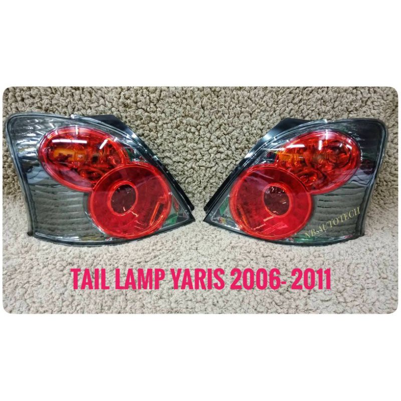 ไฟท้าย YARIS LED RS 2006 2007 2008 และ ปี 2012ไฟท้ายแต่ง ยาริส taillamp toyoya yaris rs led red smok