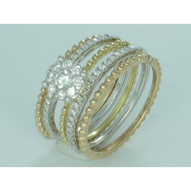 แหวนทองคำขาว ประดับเพชรแท้