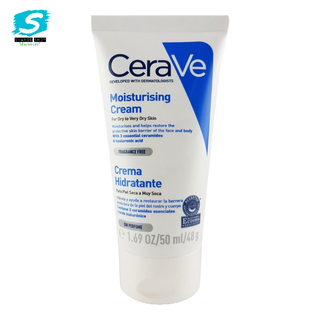 Cerave cream 50 gm เซราวี CERAVE Moisturising Cream ครีมบำรุงผิวหน้าและผิวกาย สำหรับผิวแห้ง-แห้งมาก เนื้อเข้มข้น