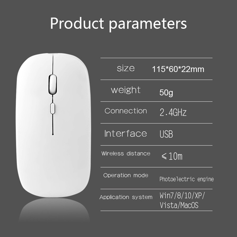 เมาส์ไร้สาย เมาส์ wireless mouse 2.4GHz เมาส์ไร้เสียง ปุ่มเงียบ  เมาส์คอมพิวเตอร์ เมาส์แล็ปท็อป (จัดส่งสีแบบสุ่ม)