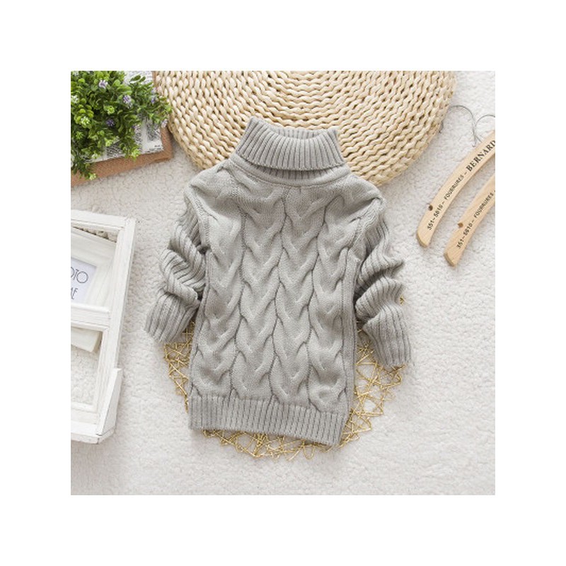 WC931A เสื้อไหมพรมกันหนาว คอเต่า เทา (2ข/3ข/4ข/5ข/6ข)