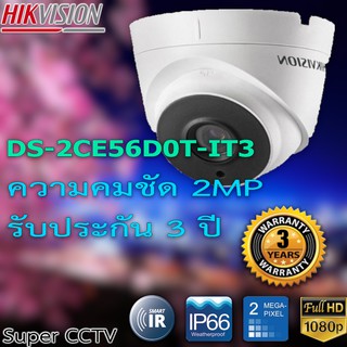 กล้องวงจรปิด Hikvision รุ่น DS-2CE56D0T-IT3F(2MP)