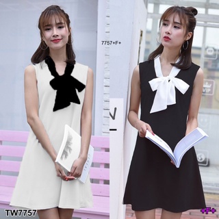 TW7757 Dress ชุดเดรสเชิ้ตคอจีน