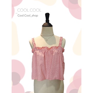 COOL.COOL เสื้อสายเดียวแฟชั่นน่ารักลายดอกไม้ ผ้าคอตตอน