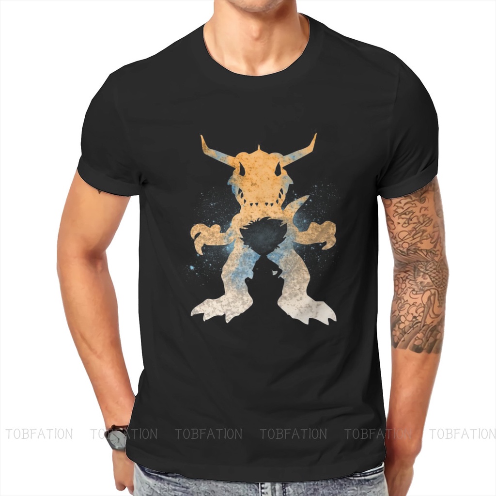 เสื้อยืดคอกลม ทรงหลวม พิมพ์ลายการ์ตูนดิจิทัล Digimon Adventure สไตล์ฮาราจูกุ คุณภาพสูง สําหรับผู้ชาย