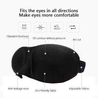 Premium Sleep Mask - ดีไซน์ทึบแสง 3 มิติพร้อมแถบปรับระดับได้แบบนุ่ม​​