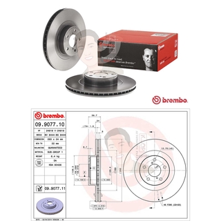 09 9077 11 จานเบรค ล้อ F (ยี่ห้อ BREMBO) รุ่น UV SUBARU Impreza GC/GF (4 POT) ปี 1997-&gt; /SUBARU Impreza GD/GG 2.0 WRX...