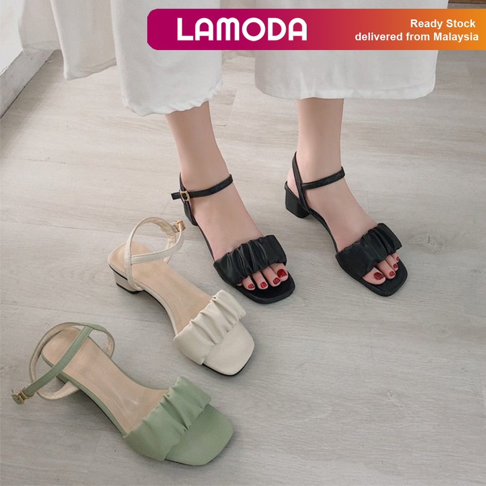 [35-42][Lamoda]MARIKO Women Strap Heels Juliette Women Low Heels