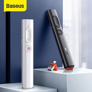 Baseus รีโมทคอนโทรลไร้สาย 2.4GHz USB &amp; USB C เลเซอร์พ้อยเตอร์ PPT Powerpoint สําหรับนําเสนองาน