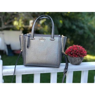 WKRU5650 Kate Spade Mini Kona Patterson Drive Pewter Silver Metallic Crossbody