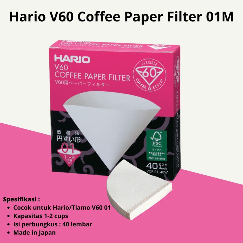 HARIO V60 COFFEE PAPER FILTER 01 COFFEE FILTER COFFEE DRIPPER