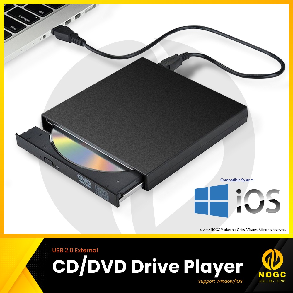 Nogcc เครื่องเล่น CD DVD ROM USB 2.0 แบบพกพา สําหรับ PC