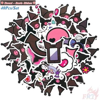 ❉ Kuromi Q-2 สติ๊กเกอร์ ❉ 40Pcs/Set Sanrio Cartoon Character DIY Decals สติ๊กเกอร์ for Album Diary Laptop Scrapbooks Skateboard