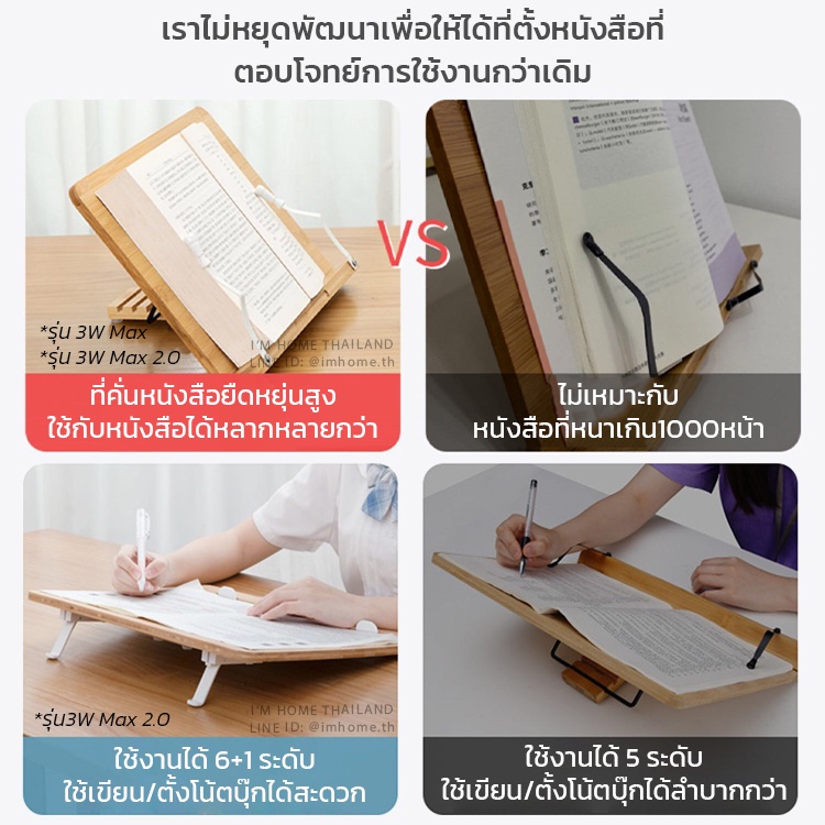 ที่วางหนังสือ รุ่นใหม่W3 Max2.0 ที่ตั้งหนังสือ ที่วางโน้ตบุ๊ก ที่วางไอแพ็ด ที่วางแท็บเล็ต ชั้นวางหนังสือ Book Stand ราคา ถูกที่สุด ดีลบีเคเค แกลเลอรีภาพที่ 8
