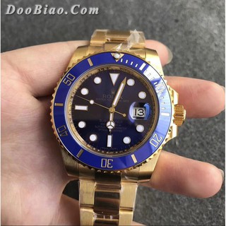 Rolex Rolex Submariner ซีรีย์ทองน้ำสีฟ้าสีทองผี 2836 กลไกการเคลื่อนไหวอัตโนมัติของแท้