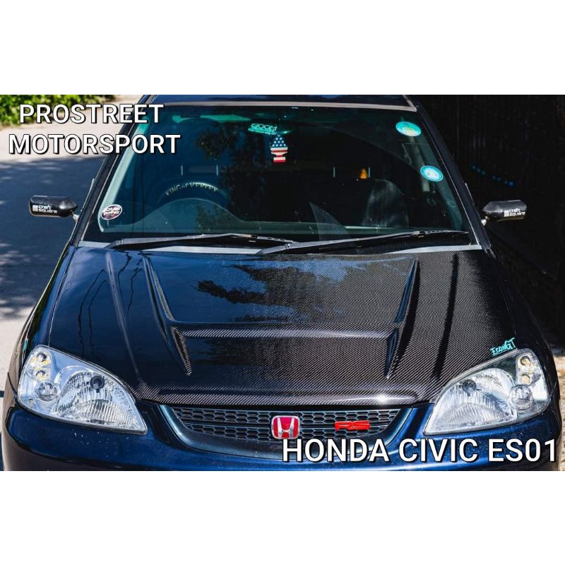 ฝากระโปรง ECON  GT HONDA CIVIC ES ตาหวาน ฝากระโปรง คาร์บอน ไฟเบอร์ เพียวคาร์บอน เคฟล่า ฝาเจาะ ฝาเรีย