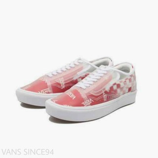 [ของแท้ ส่งฟรี จากไทย] VANS COMFYCUSH SLIP-SKOOL - (VANS BLOCK) RED/CHECKER