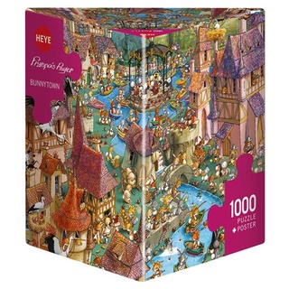 จิ๊กซอว์ 1000 pcs PUZZLE HEYE - BUNNY TOWN (Ruyer) Triangular Box (+Poster)