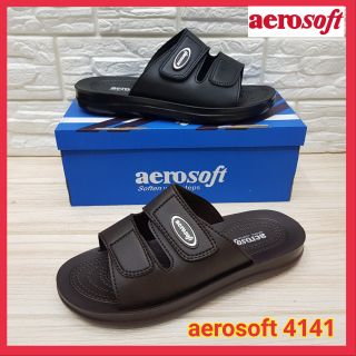 aerosoft รองเท้าแตะชาย รุ่น 4141 สีดำ สีน้ำตาล  (38-43)