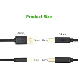 UGREEN รุ่น US135 สายปริ้นเตอร์ สแกนเนอร์ USB Printer USB2.0 to Type B ยาว 1-10 เมตร