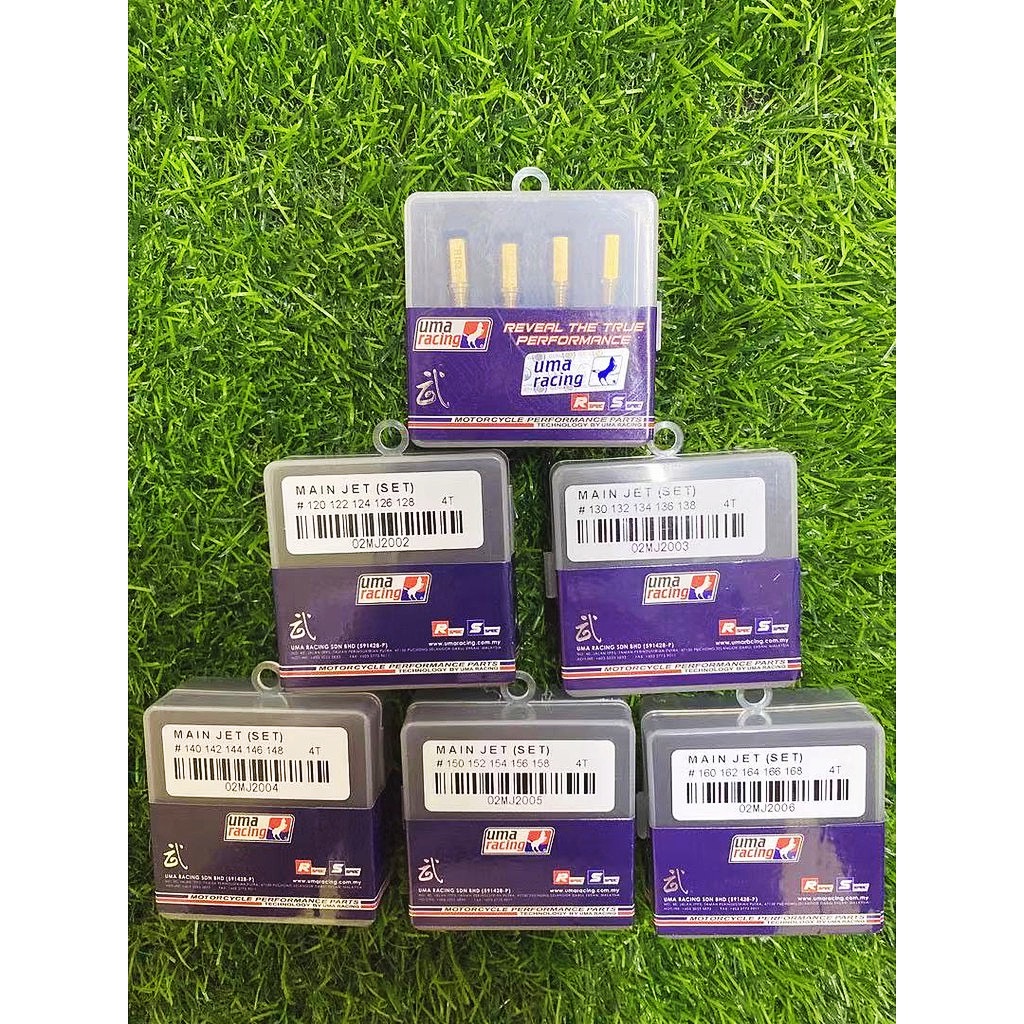UMA RACING MAIN JET KIT SET [ 1 กล่อง 5 ชิ้น ] แพ็คใหม่สําหรับ POWERJET PWK CARBURETOR [ 110-118 ถึง