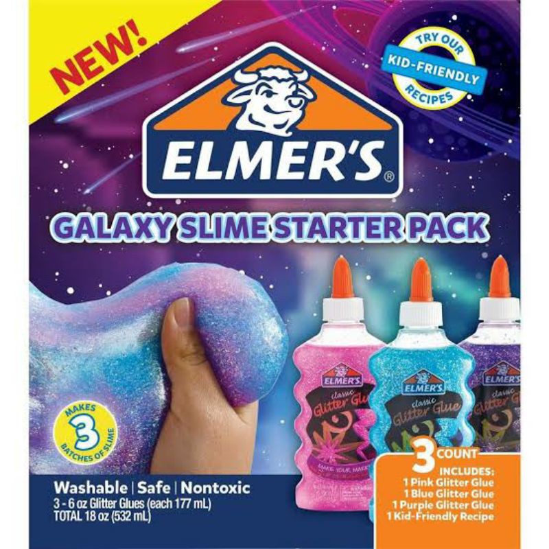 Elmer's Galaxy Glitter Glue Slime Starter - 3 pack