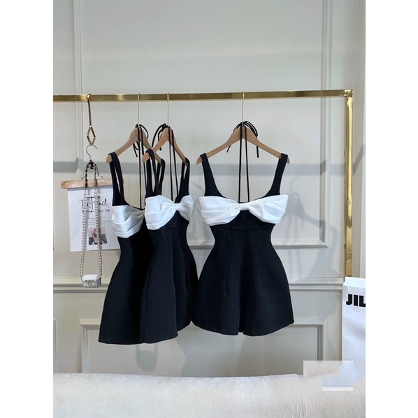 จั๊มสูทโบว์สีขาว 2 สายพร้อมผูกคอแบบไขว้ TTP STORE