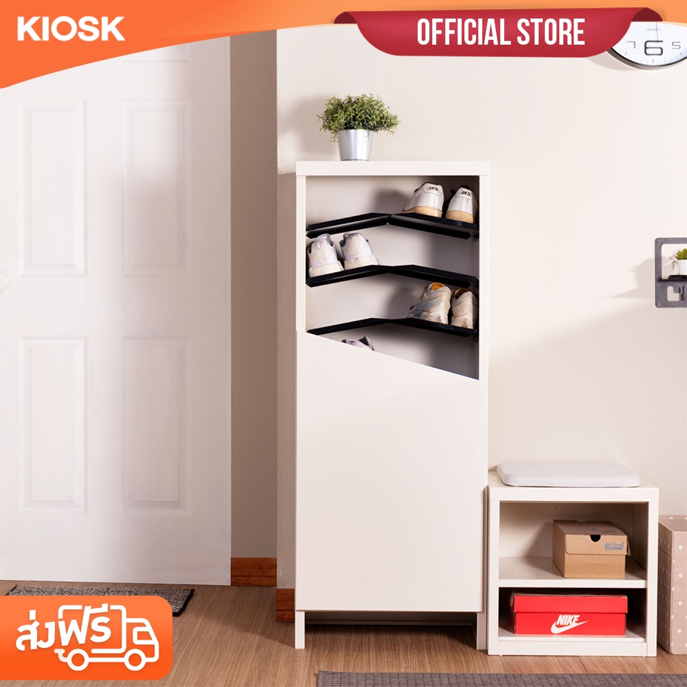 [จัดส่งพร้อมติดตั้งฟรี] KIOSK ตู้รองเท้าAngolo 1 บานประตู