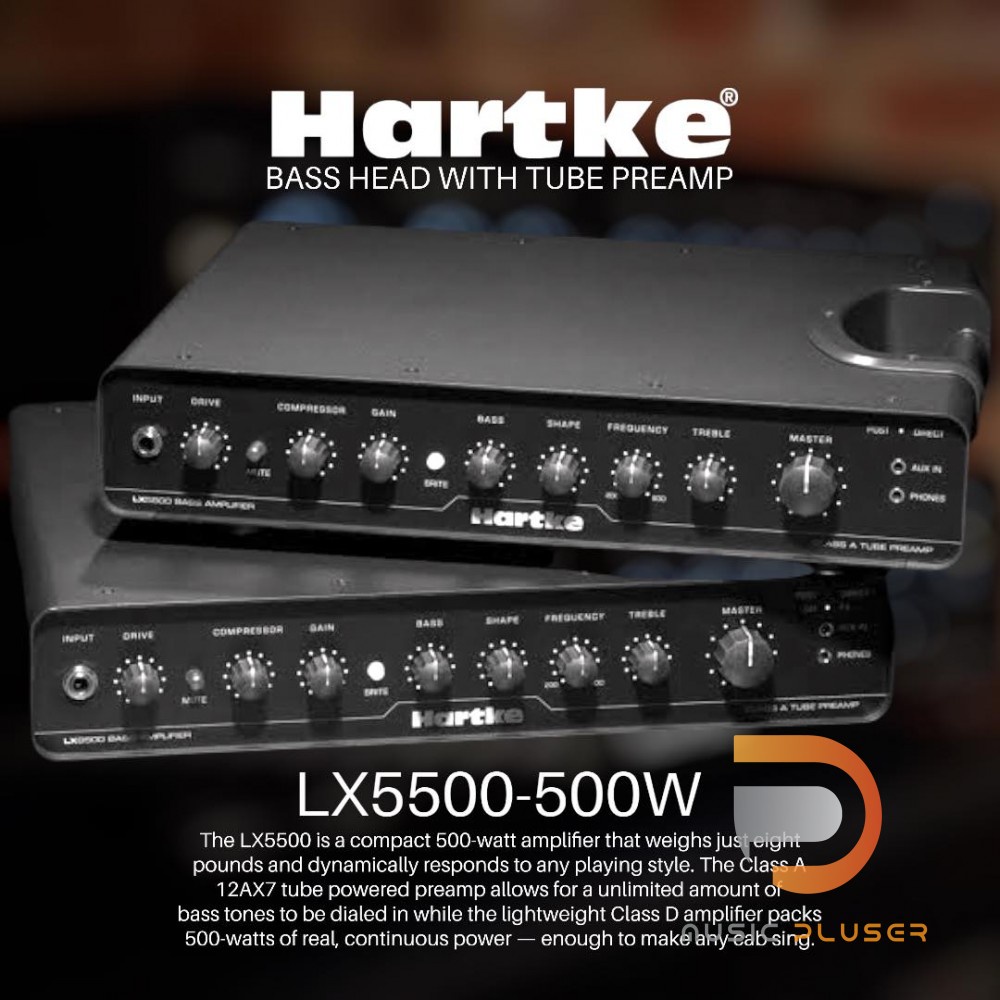 แอมป์เบส Hartke LX5500-500W Bass Head ขนาด 500วัตต์ Class D ปรับแต่งความถี่แบบอิสระ พร้อมประกันศูนย์