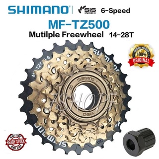 Shimano Shimano Tourney 14T-28T ล้อฟรีความเร็ว 6 ระดับ MF-TZ500 สําหรับรถจักรยานแบบพับ