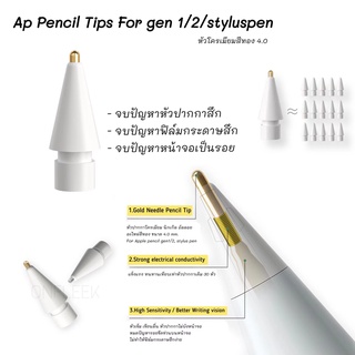 ใหม่! หัวปากกา Pencil tips gen1/2/styluspen หัวปากกาโครเมียม อัลลอย อะไหล่สีทองFor Ap Pencil gen 1/2/styluspen